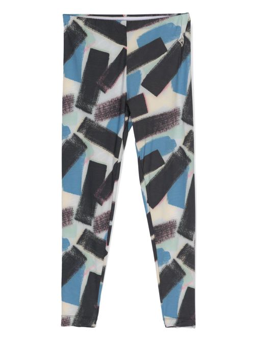 Alligator abstract-print leggings - Blue