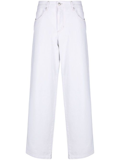 Tonal-design straight-leg jeans - White