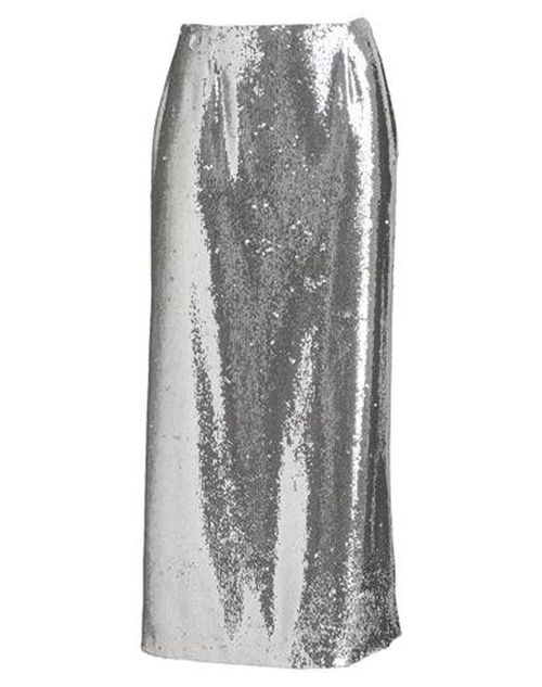 Woman Midi skirt Silver Size 6 Polyester, Polyamide