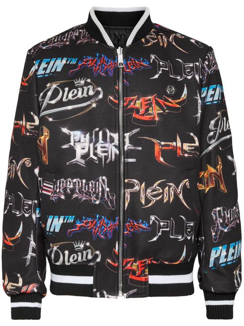 Lettering reversible bomber jacket - Black