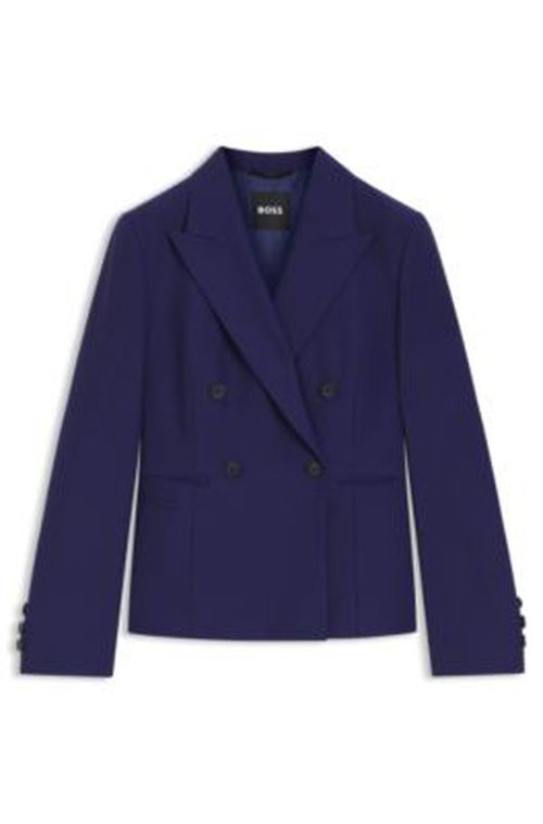 BOSS Slim-fit blazer in virgin-wool twill - Turquoise Women's Tailored Jacket