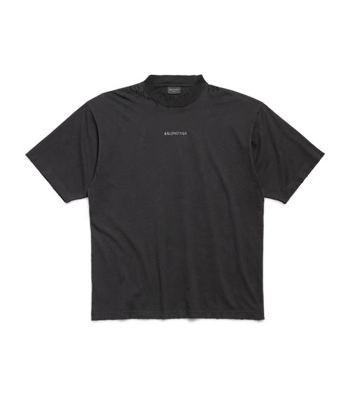 Distressed Rhinestone-Logo T-Shirt