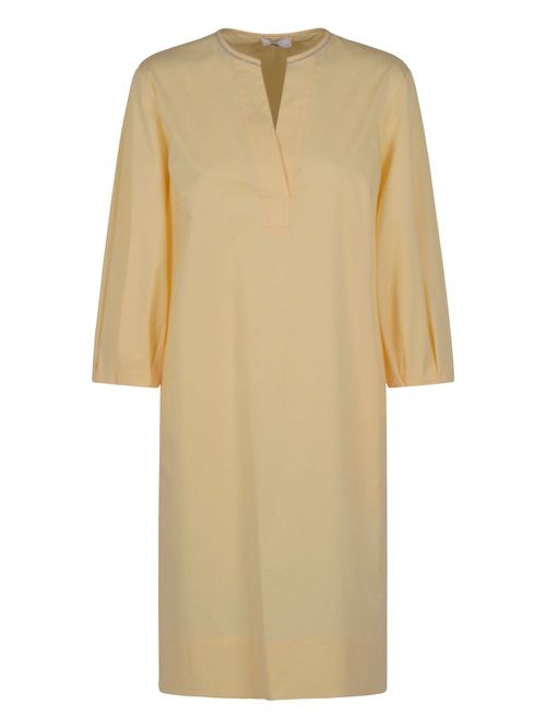 Peserico crop-sleeve tunic dress - Yellow