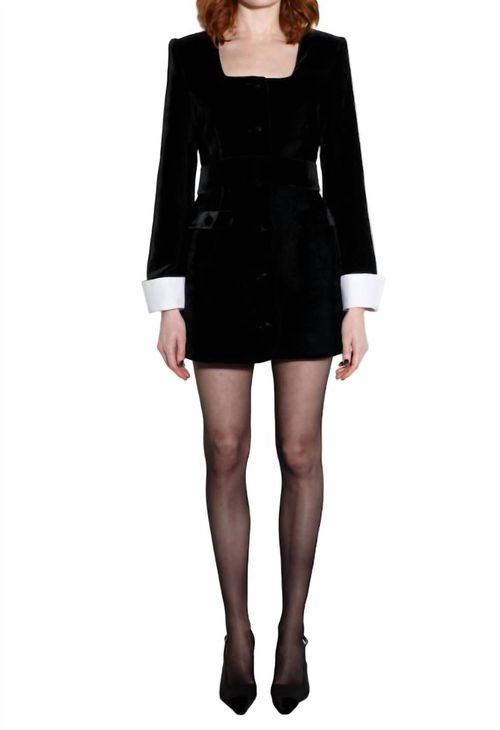 Karl Mini Dress In Black Velvet