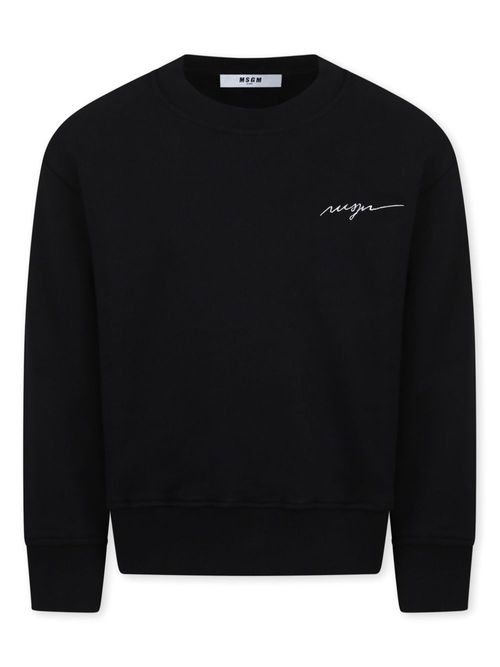 Logo-embroidered sweatshirt - Black