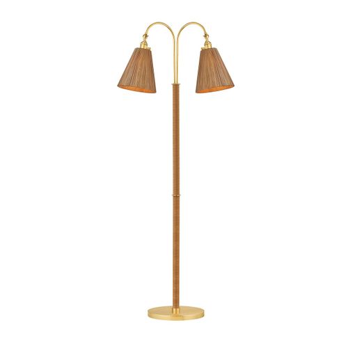 Aged Brass Floor Lamp from the Ruthin Collection