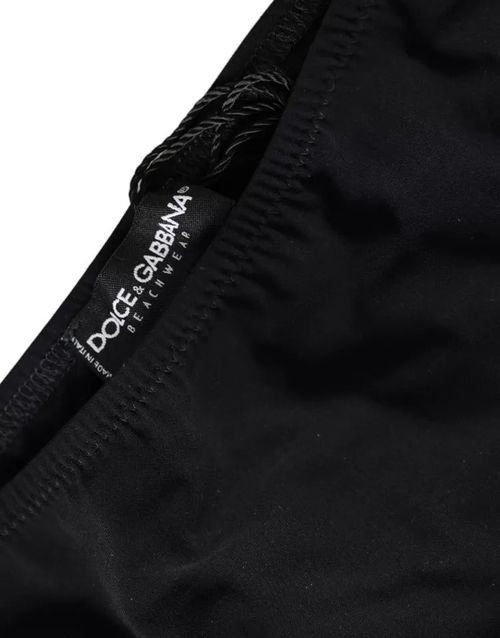 Nylon Blend Bikini Bottom — Black