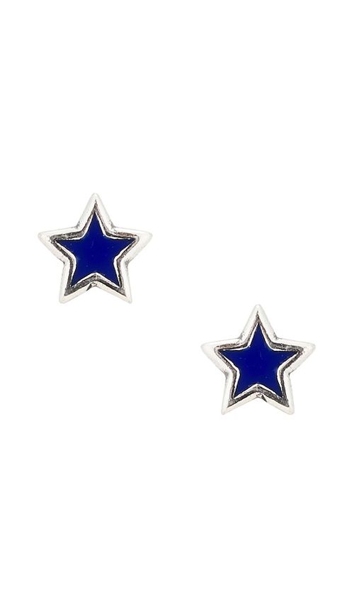 Two Jeys Enameled Star Studs in Silver.  a
