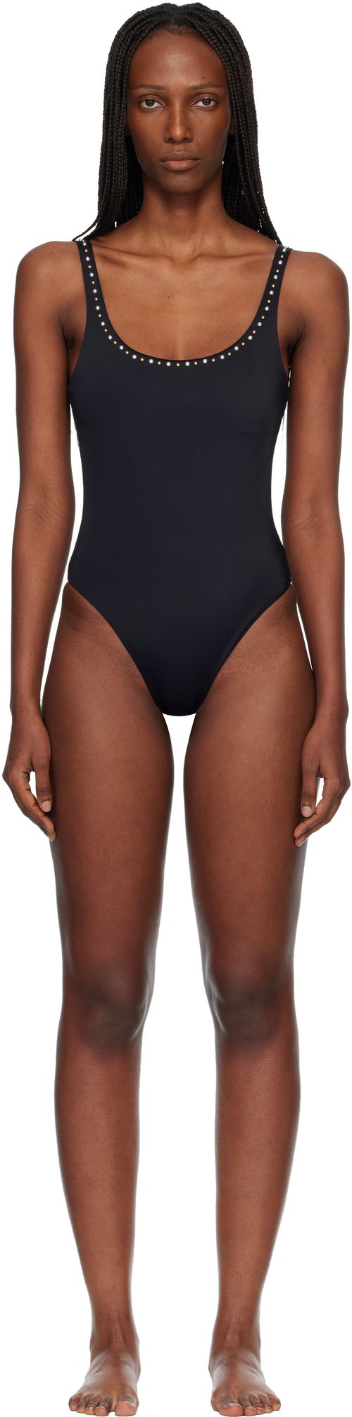 Black Studded Swimsuit