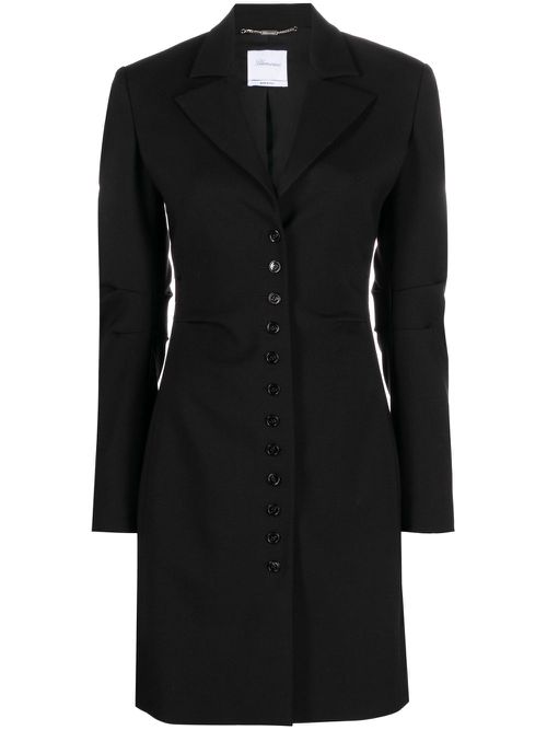 Notched-lapel single-breasted coat - Black