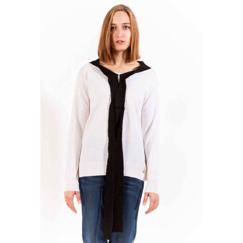 Wool-Blend Knit Cardigan — White