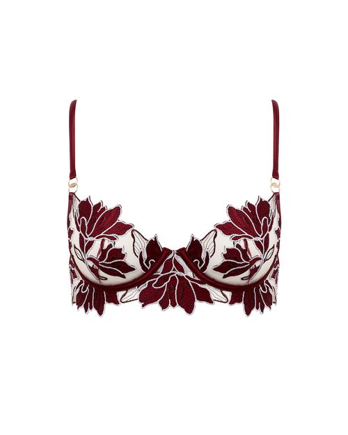 Bluebella Geneva Embroidered Longline Bra Cherry