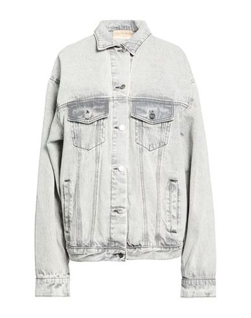Woman Denim outerwear Grey Size S Cotton
