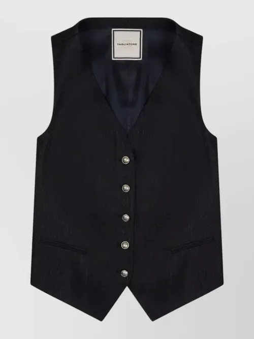 Tagliatore - v neck sleeveless tailored vest back detai