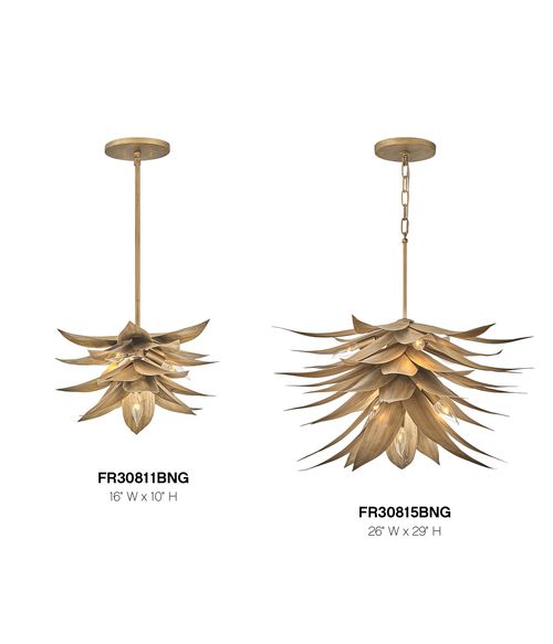 Burnished Gold LED Pendant from the Agave Collection