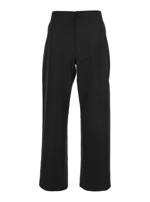 Cotton with Web Detail Trousers — Black