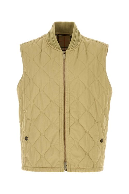 Khaki Cotton Sleeveless Jacket