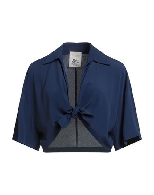 Woman Top Navy Size 6 Acetate, Silk