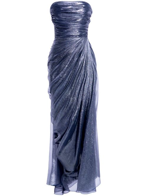 Strapeless metallic gown - Blue