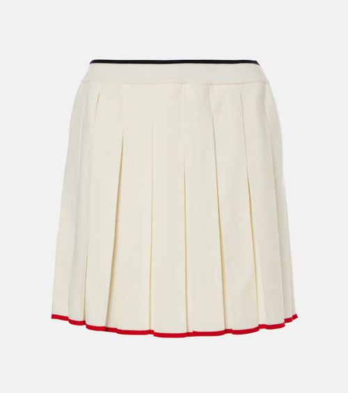 Pleated wool-blend miniskirt
