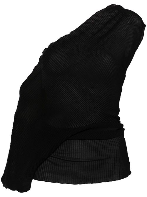 Plissé-effect top - Black