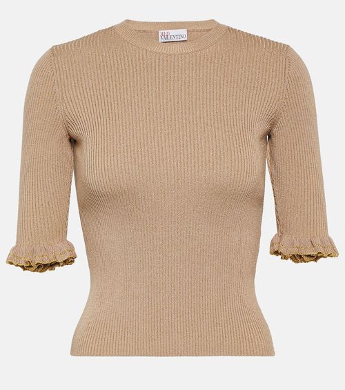 Ribbed-knit wool-blend top