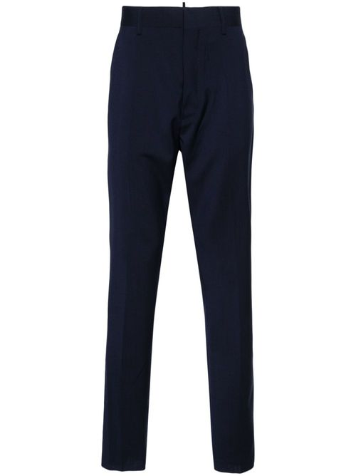 Tapered virgin wool trousers - Blue