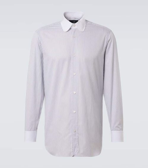 Striped cotton twill shirt