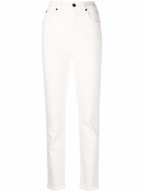 High-rise skinny-cut jeans - White
