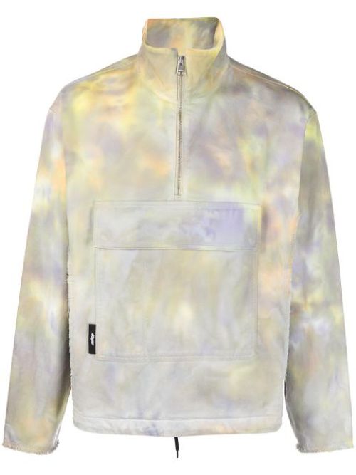 Tie-dye pattern half-zip sweatshirt