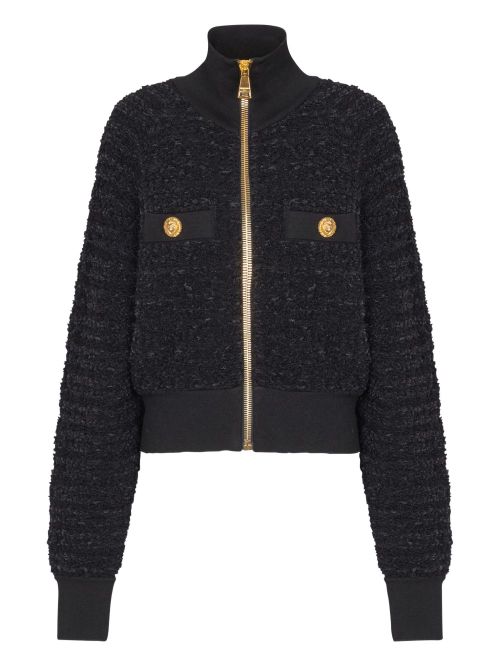 Tweed Zip Jacket — Black