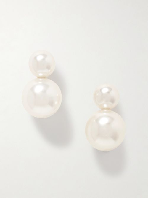 Iris Gold-tone Faux Pearl Earrings - Ivory