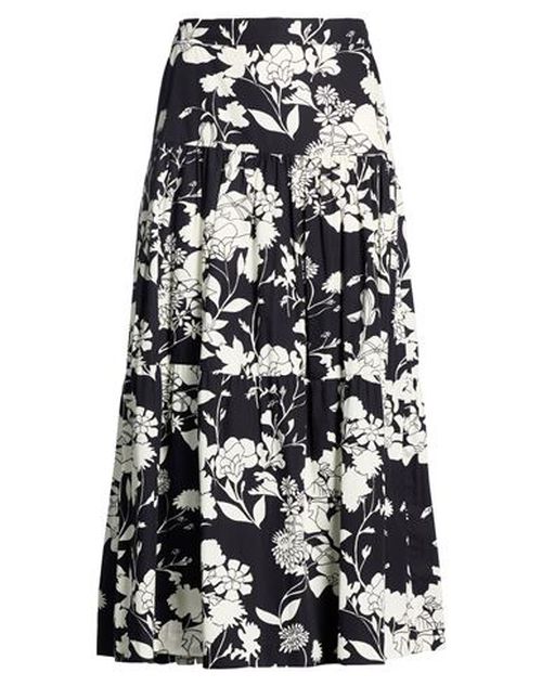 Woman Midi skirt Black Size 10 Cotton