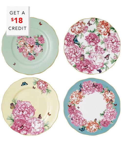Miranda Kerr For Set Of Four 8In Patterned Vintage Plates With $18 Credit