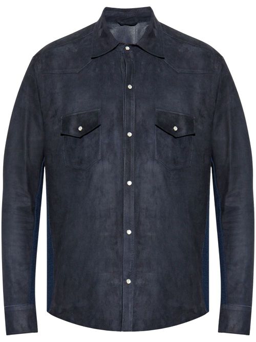 Suede shirt jacket - Blue
