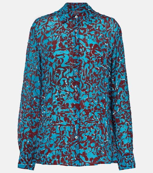 Printed sequined shirt