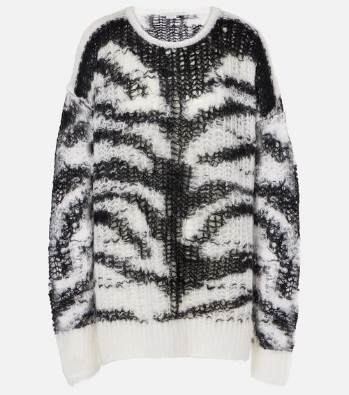 Zebra-print wool-blend sweater
