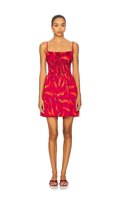 Leslie Amon Slip Corset Mini Dress in Red. -  XL also in L, M