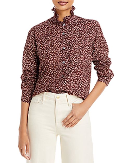 Sidney Ruffle Neck Button Front Shirt
