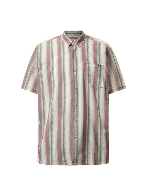 Mens Lipton Striped S/s Relaxed Fit Shirt in Whisper White, Cotton