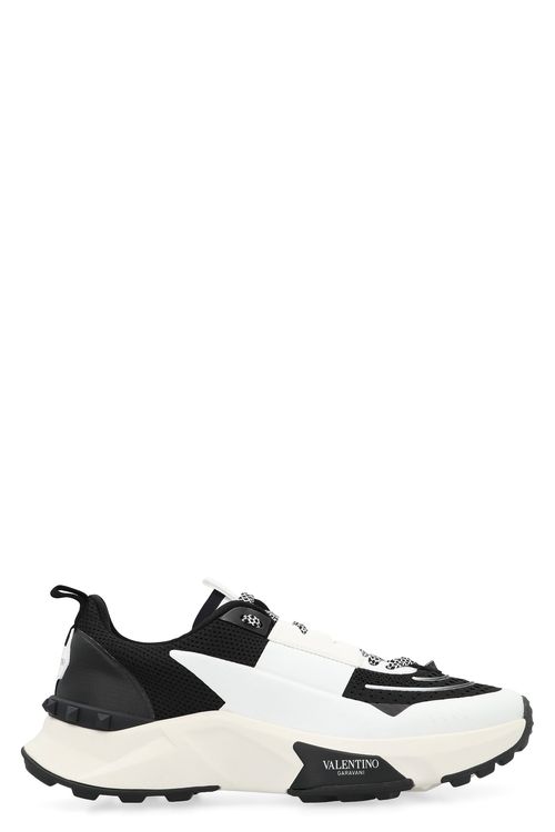 True Act Mesh Sneaker with Leather Details and Decorative Studs