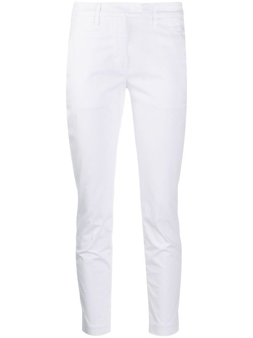 Slim-fit tapered leg trousers - White