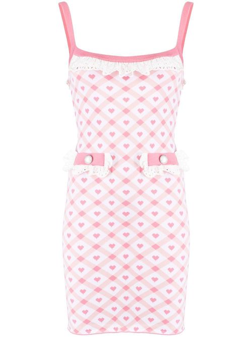 Heart-print knit minidress - Pink