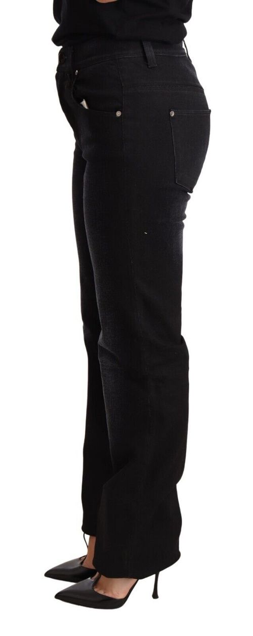 Straight-Leg Denim Jeans — Black