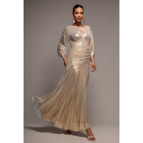Goddiva Gravity Defying Naked Maxi Dress - Gold