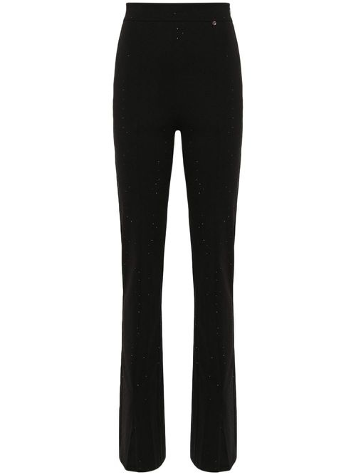 Rhinestone-embellished slim-fit trousers - Black