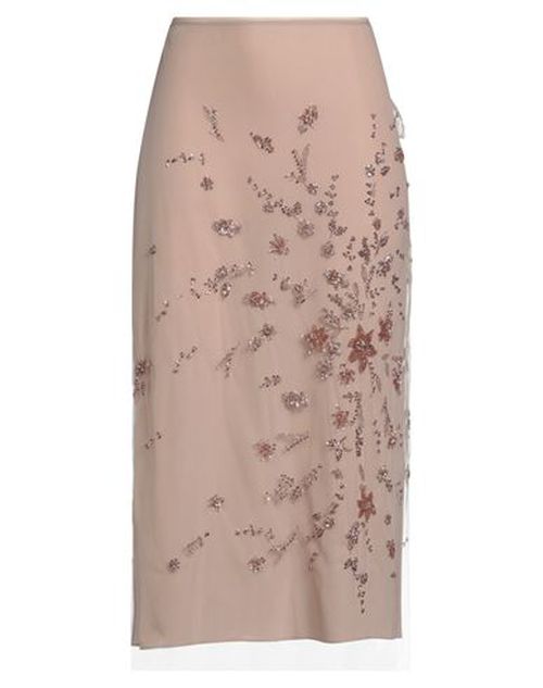 Woman Midi skirt Taupe Size 4 Polyamide