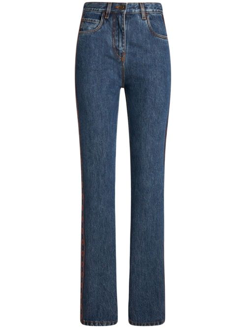 Side-appliqué jeans - Blue