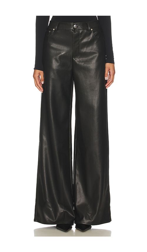 Lovers and Friends Brooklyn Faux Leather Pant in Black. M. Also in L, S, XL