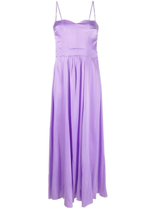 A-line silk-blend dress - Purple